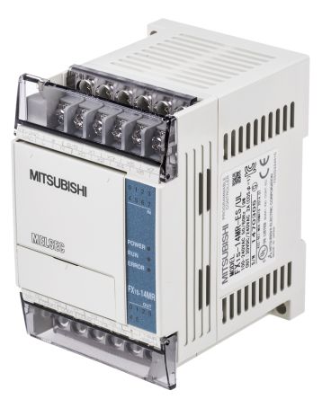 Mitsubishi FX1S, 6 (Relay) Outputs Computer Interface PLC CPU (Model: FX1S-14MR-ES-UL) Mitsubishi FX1S, 6 (Relay) Outputs Computer Interface PLC CPU (Model: FX1S-14MR-ES-UL)