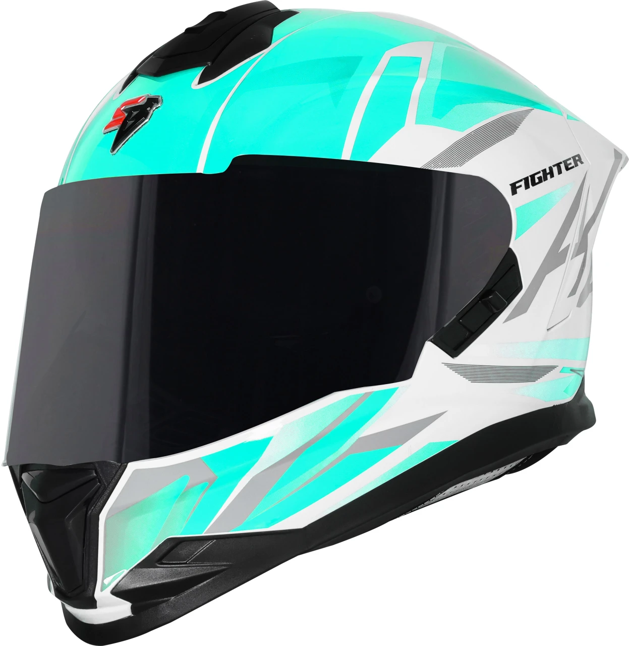 STEELBIRD SBH-57 ISS FIGHTER F4 GLOSSY WHITE/SEA GREEN C/V 600MM WITH EXTRA SMOKE VISOR STEELBIRD SBH-57 ISS FIGHTER F4 GLOSSY WHITE/SEA GREEN C/V 600MM WITH EXTRA SMOKE VISOR