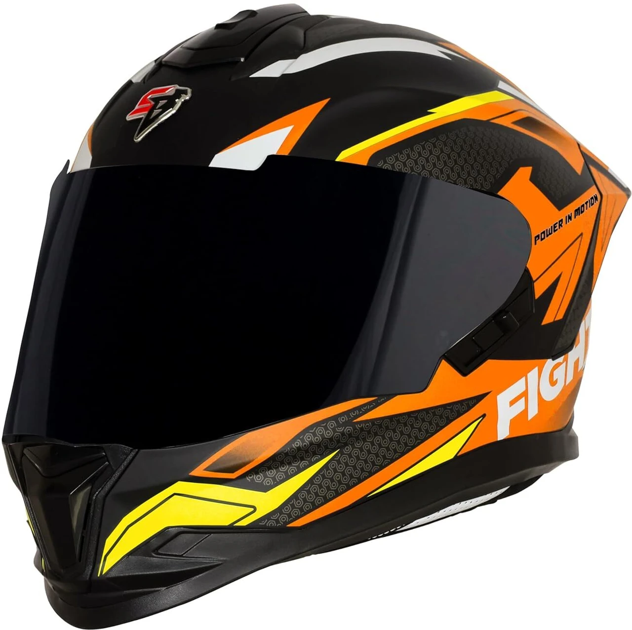 STEELBIRD SBH-57 ISS FIGHTER F7 GLOSSY BLACK/ORANGE C/V 600MM WITH EXTRA SMOKE VISOR STEELBIRD SBH-57 ISS FIGHTER F7 GLOSSY BLACK/ORANGE C/V 600MM WITH EXTRA SMOKE VISOR