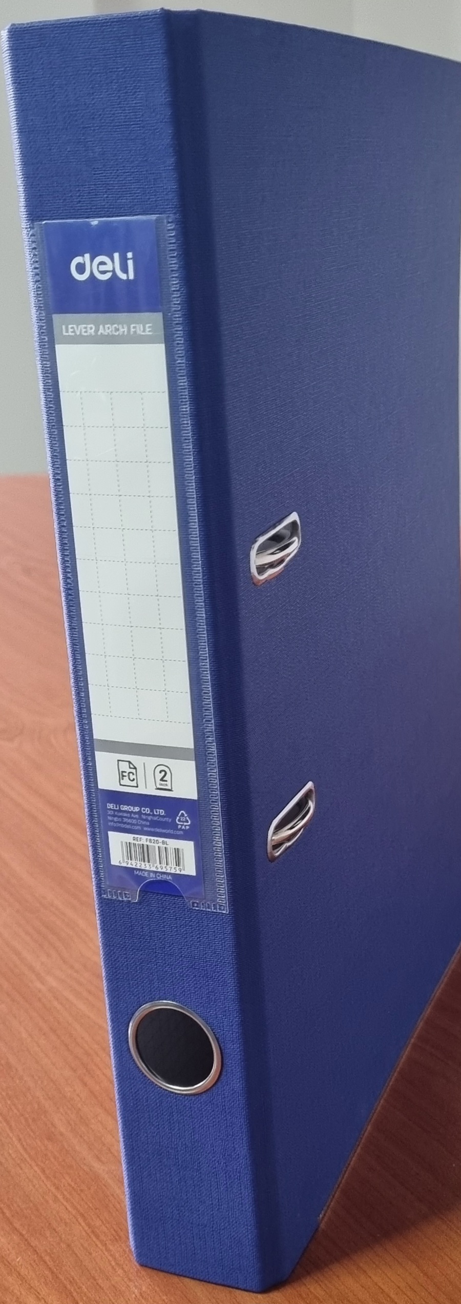 DELI PVC BOX FILE F820-FC NARROW 50MM BLUE
