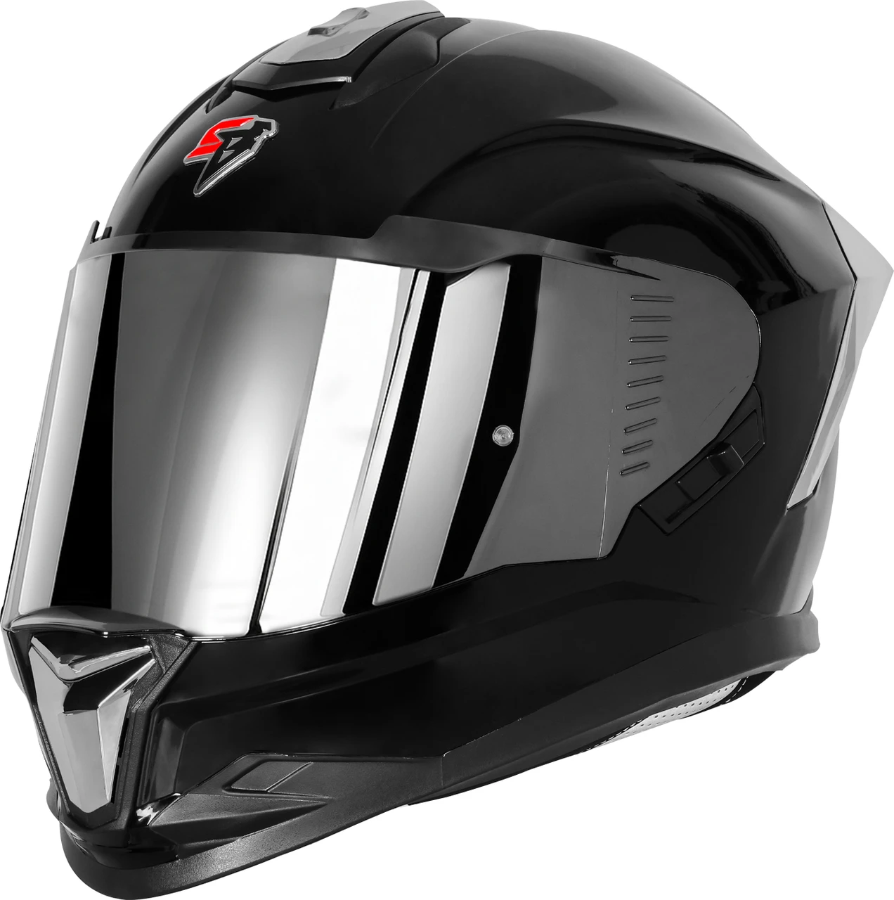 STEELBIRD SBH-57 ISS FIGHTER F9 GLOSSY BLACK C/V 620MM WITH EXTRA SILVER CHROME VISOR STEELBIRD SBH-57 ISS FIGHTER F9 GLOSSY BLACK C/V 620MM WITH EXTRA SILVER CHROME VISOR