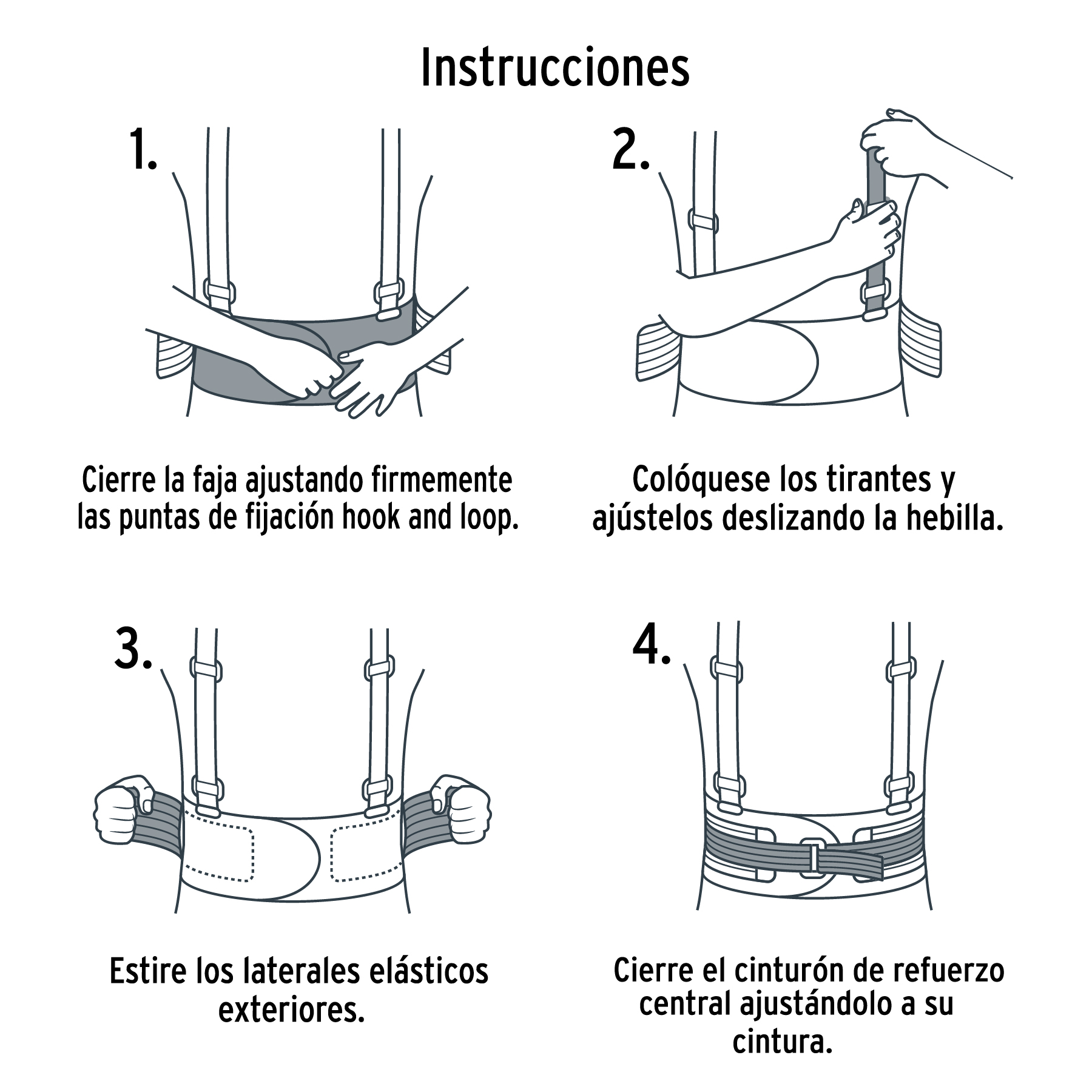 Faja con tirantes ajustables, tercer cinturón, talla grande - FAJA-LX / 14217