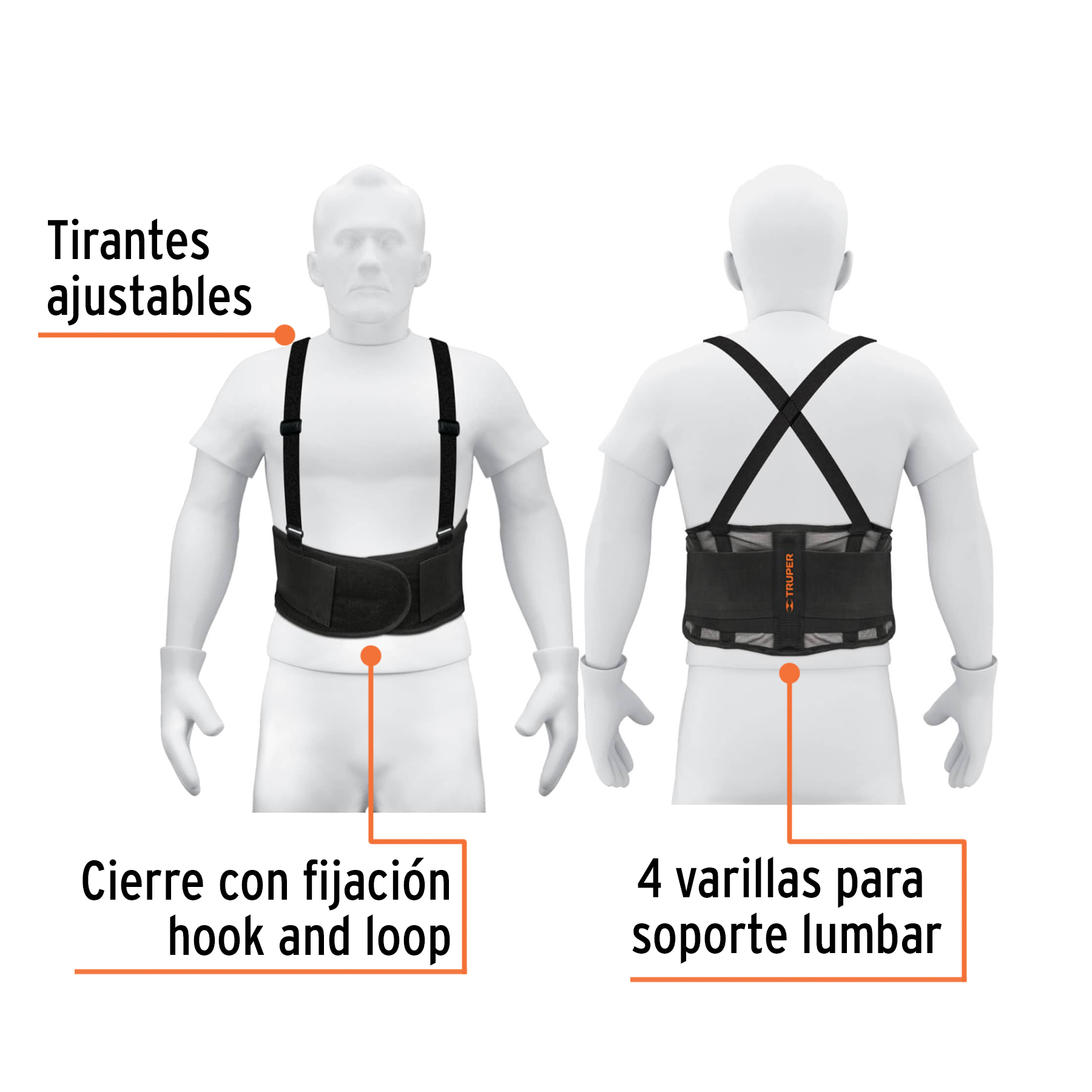 Faja con tirantes ajustables, ventilada, talla chica - FAJA-SV / 11964