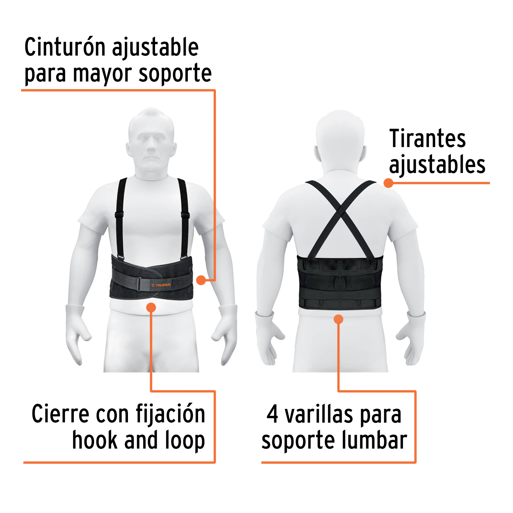 Faja con tirantes ajustables, tercer cinturón, talla chica - FAJA-SX / 10955