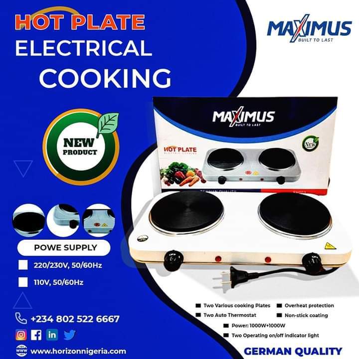 MAXIMUS DOUBLE FACE HOT PLATE 2000W