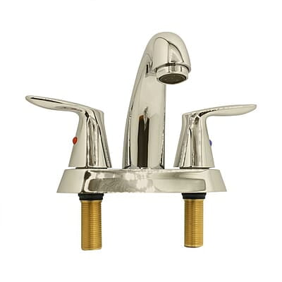 Thrifco 4 Inch Centerset 2-Handle Bathroom Faucet – Brushed Nickel Thrifco 4 Inch Centerset 2-Handle Bathroom Faucet – Brushed Nickel