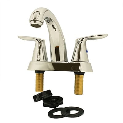 Thrifco 4 Inch Centerset 2-Handle Bathroom Faucet – Brushed Nickel Thrifco 4 Inch Centerset 2-Handle Bathroom Faucet – Brushed Nickel