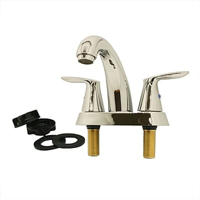 Thrifco 4 Inch Centerset 2-Handle Bathroom Faucet – Brushed Nickel Thrifco 4 Inch Centerset 2-Handle Bathroom Faucet – Brushed Nickel