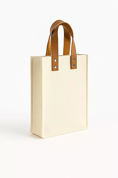 Cream with Tan Handles