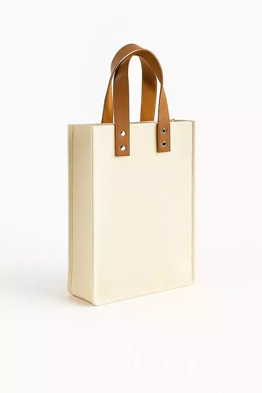 Cream with Tan Handles