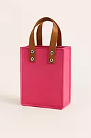 Compact Pink Felt Tote Bag
