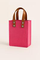 Compact Pink Felt Tote Bag