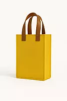 Mustard Yellow with Tan Handles TOTE BAG