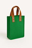 Emerald Green with Riveted Tan Handles TOTE BAG