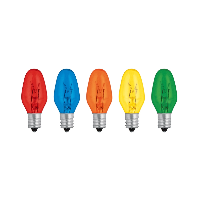Caja con 50 focos incandescentes de colores base E12 7.5W - 46822 - FI-50C - Caja con 1 Caja – Master 16