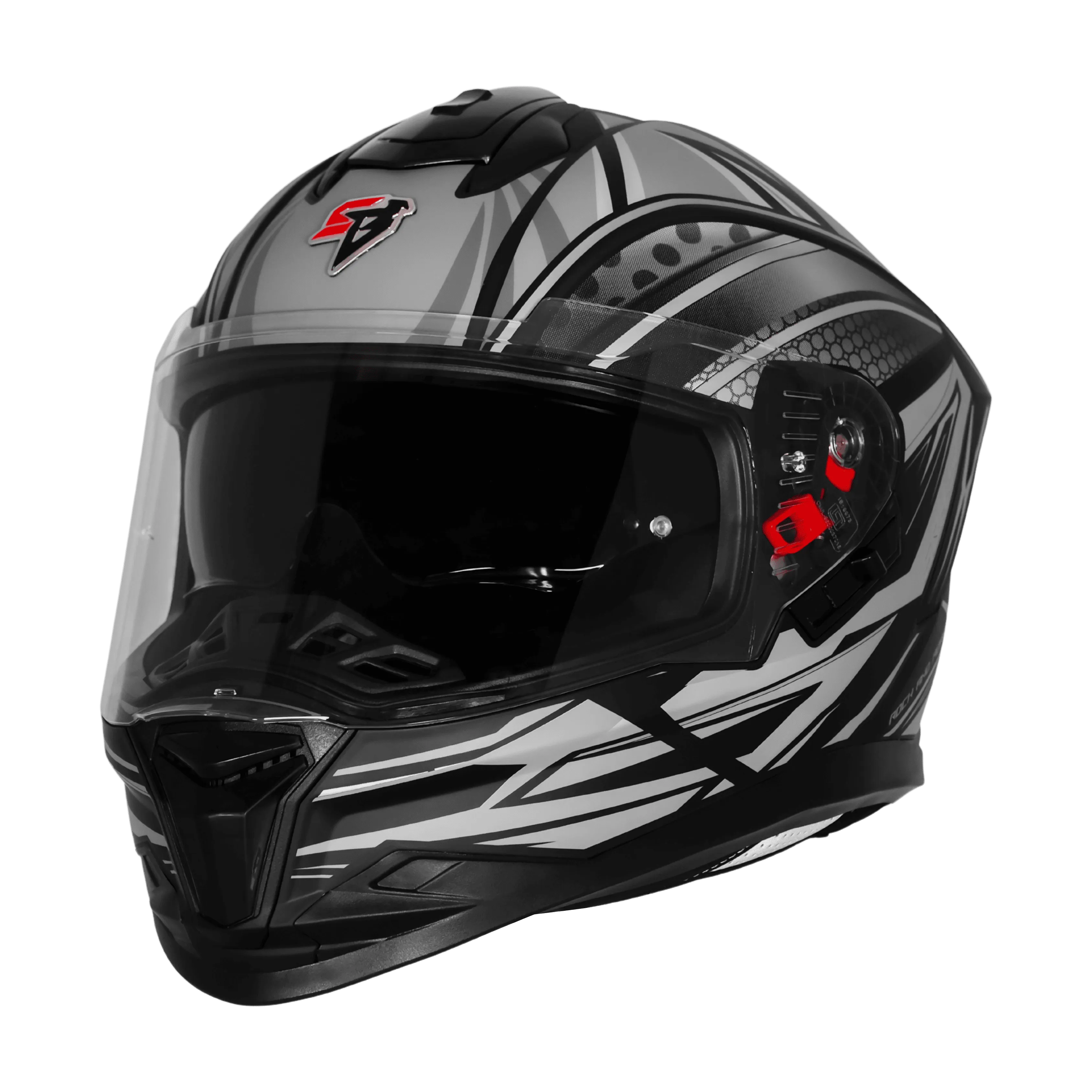 STEELBIRD SBH-57 ISS FIGHTER F12 GLOSSY BLACK/GREY/SILVER FOIL C/V 600 MM WITH EXTRA CHROME VISOR STEELBIRD SBH-57 ISS FIGHTER F12 GLOSSY BLACK/GREY/SILVER FOIL C/V 600 MM WITH EXTRA CHROME VISOR