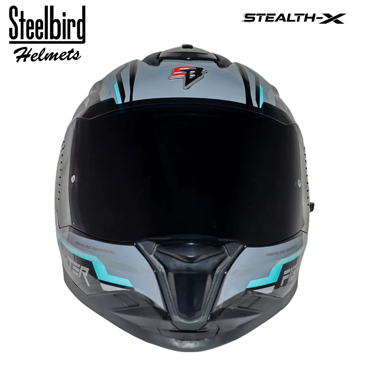 STEELBIRD SBH-57 ISS FIGHTER STEALTH X GLOSSY BLACK/JAZZ BLUE C/V 620MM WITH EXTRA SMOKE VISOR STEELBIRD SBH-57 ISS FIGHTER STEALTH X GLOSSY BLACK/JAZZ BLUE C/V 620MM WITH EXTRA SMOKE VISOR