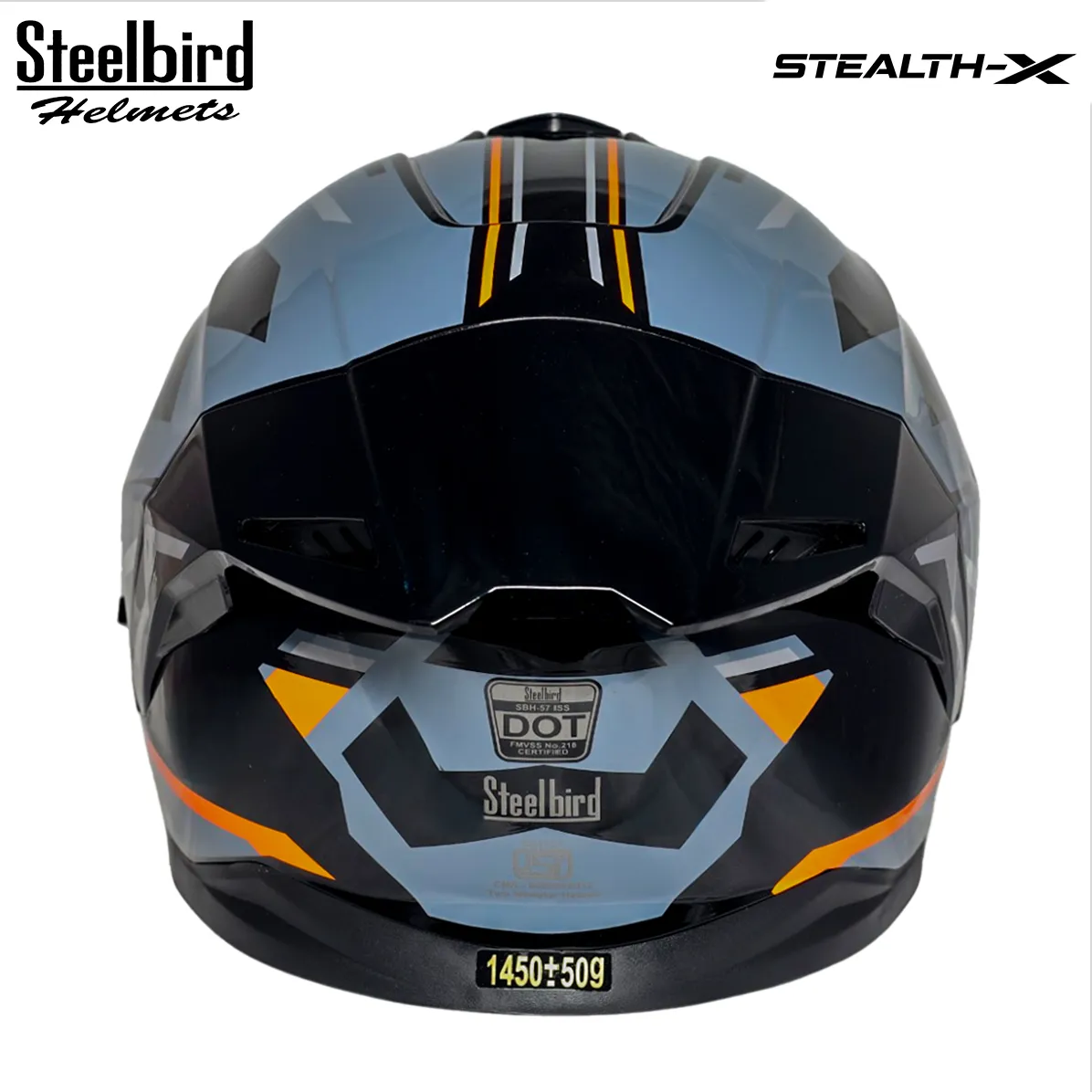 STEELBIRD SBH-57 ISS FIGHTER STEALTH X GLOSSY BLACK/ORANGE C/V 600MM WITH EXTRA SMOKE VISOR STEELBIRD SBH-57 ISS FIGHTER STEALTH X GLOSSY BLACK/ORANGE C/V 600MM WITH EXTRA SMOKE VISOR