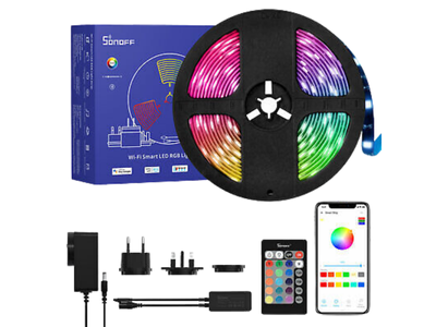RGB 2m Smart LED Light Strip, IP65, Music Sync, Wi-Fi | Sonoff