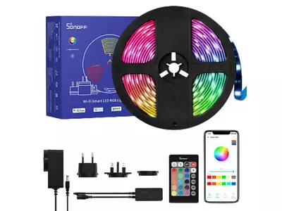 RGB 5m Smart LED Light Strip, IP65, Music Sync, Wi-Fi | Sonoff