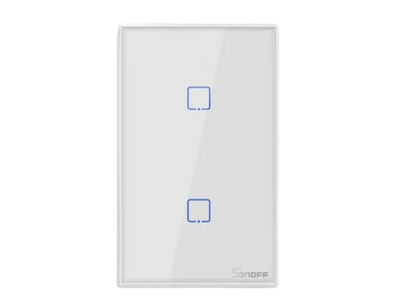 Wi-Fi Touch Wall Switch, 2-Gang, White, Alexa/Google | Sonoff
