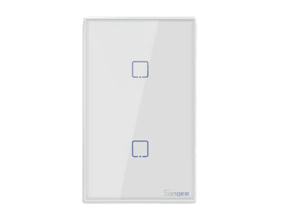 Wi-Fi Touch Wall Switch, 2-Gang, White, Alexa/Google | Sonoff