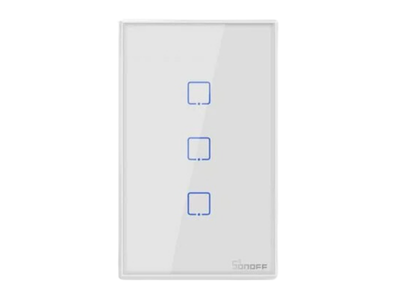 Wi-Fi Touch Wall Switch, 3-Gang, White, Alexa/Google | Sonoff