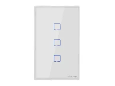 Wi-Fi Touch Wall Switch, 3-Gang, White, Alexa/Google | Sonoff