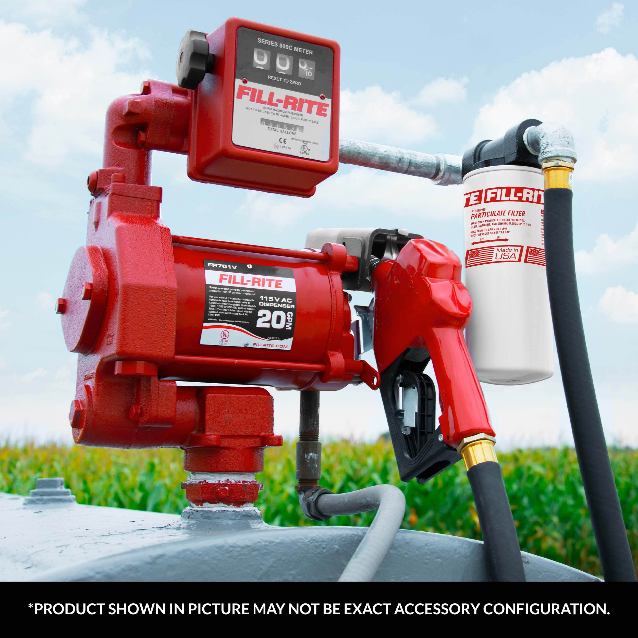 FILL RITE 115V AC 20 GPM Fuel Transfer Pump with Meter & Nozzle
