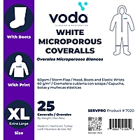 White Microporous Coveralls Voda