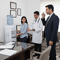 Compact and tall Atlantis Frosty Plus floor standing water cooler for high-traffic areas.