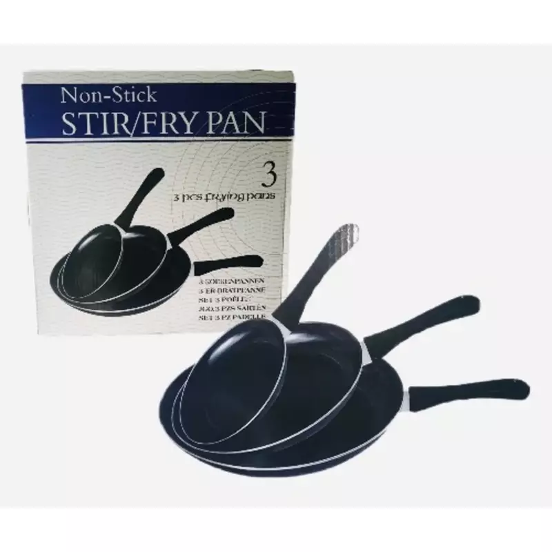 3PIECES NON-STICK STIR/FRY PAN 20/25/30CM
