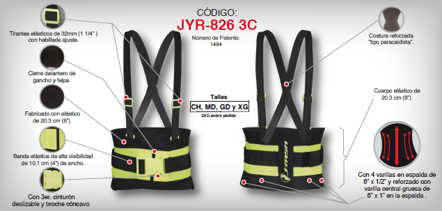 FAJA REFORZADA CON BARILLAS LUMBARES S