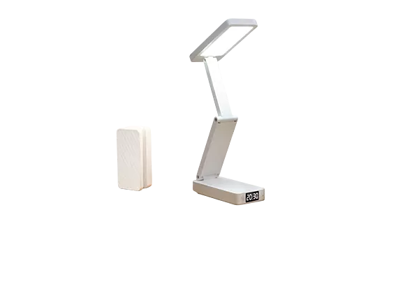 FOLDABLE & RECHARGEABLE DESK LAMP WITH CLOCK Beacon
