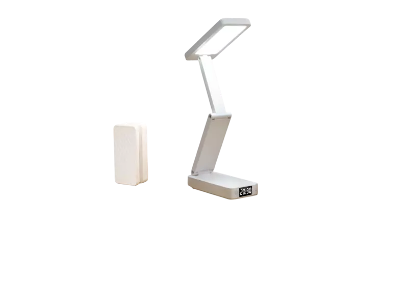 FOLDABLE & RECHARGEABLE DESK LAMP WITH CLOCK Beacon