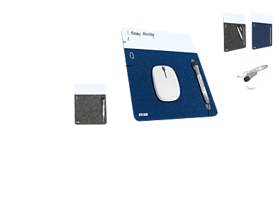 MOUSE PAD WITH ERASABLE WRITING PAD & PEN Slick