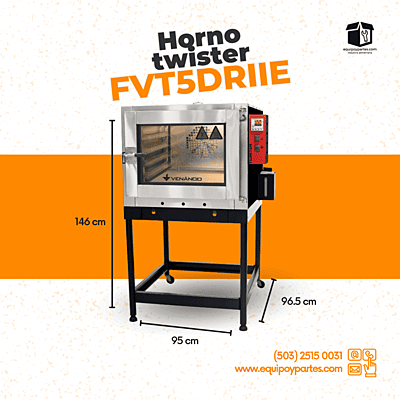 FVT5DRIIE Horno Twister de 5 bandejas todo acero 127V/60Hz.