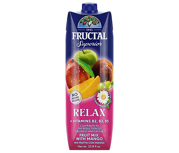 Fructal 1L Superior Organic-No Sugar Added 12pack-Relax