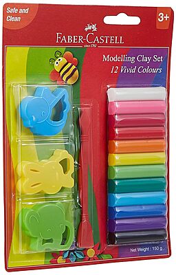 Faber-Castell 12 Vivid Colour Modelling Clay set 150GM