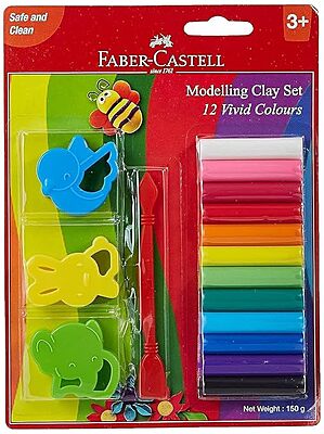 Faber-Castell 12 Vivid Colour Modelling Clay set 150GM