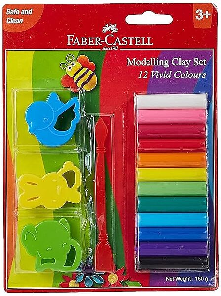 Faber-Castell 12 Vivid Colour Modelling Clay set 150GM
