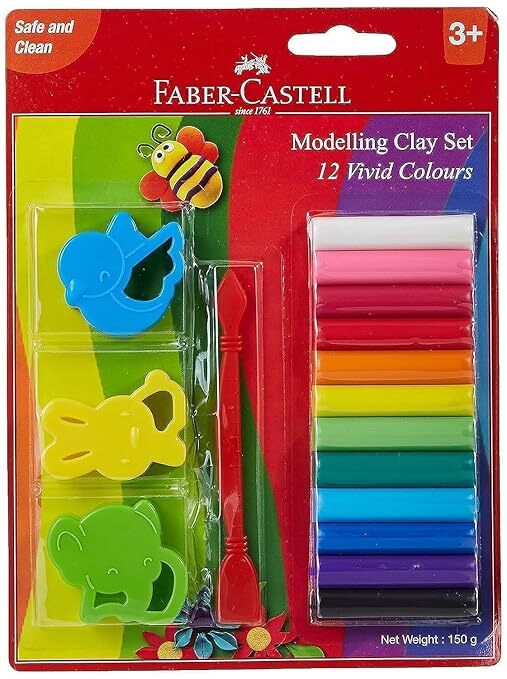 Faber-Castell 12 Vivid Colour Modelling Clay set 150GM