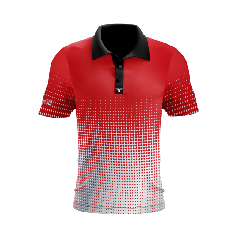 Rage 313 Fade Red/Silver Performance Golf Polo