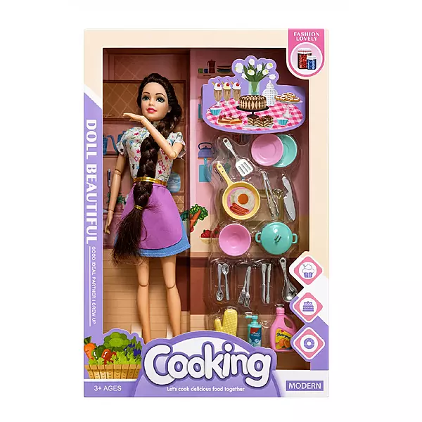 Fairies & Princess Cooking Doll Playset | Kitchen Set with Accessories | Kids Role Play Gift (Multicolor)