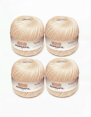 1 kg di filato in pregiato cotone per uncinetto tit. 12 col. ecru