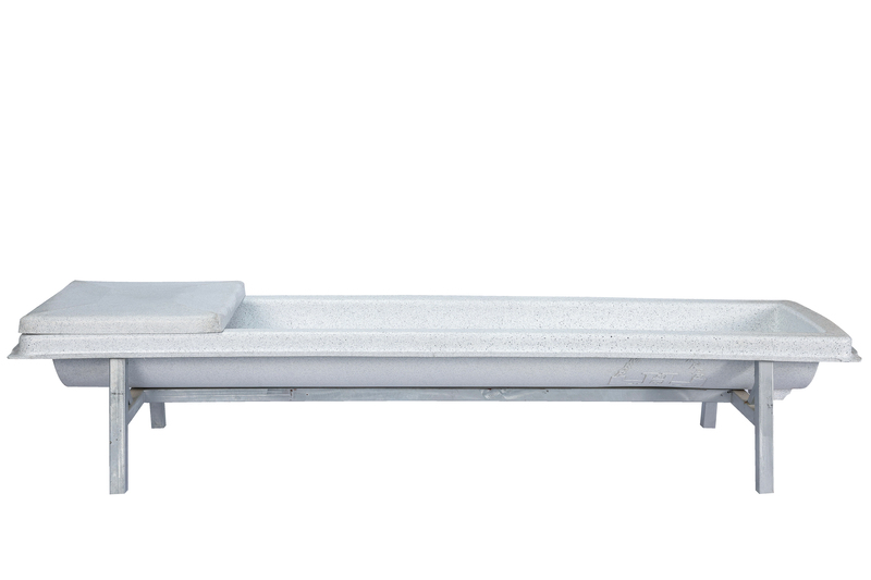 Farmex Drinker Trough 100L 40cm Linear made from food-grade HDPE for sheep and goats front