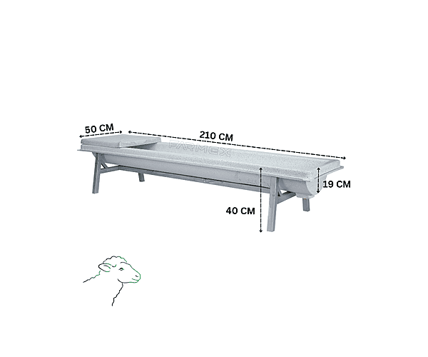 Farmex Drinker Trough 100L 40cm Linear made from food-grade HDPE for sheep and goats