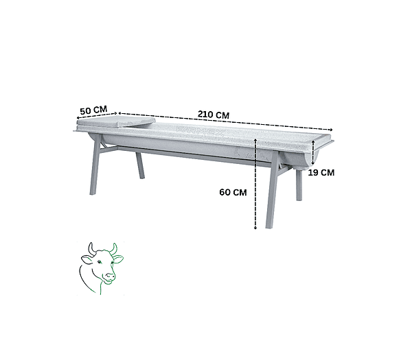 Farmex Drinker Trough 100L 60cm Linear for cattle made from food-grade HDPE