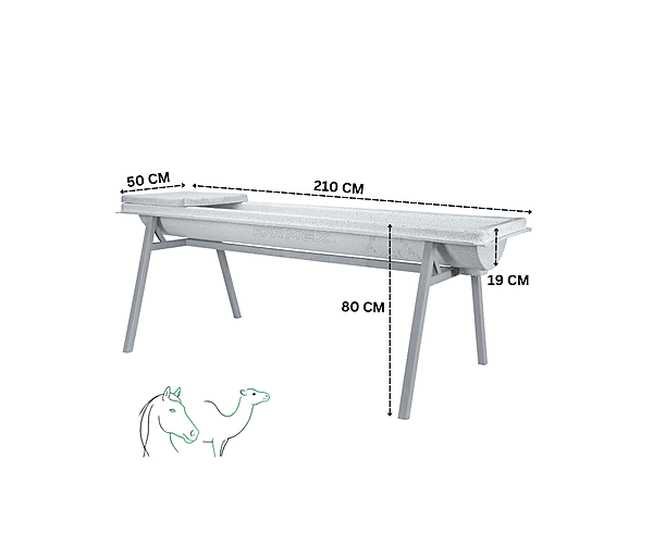 Farmex Drinker Trough 100L 80CM Linear water trough for camels and horses made from food-grade HDPE