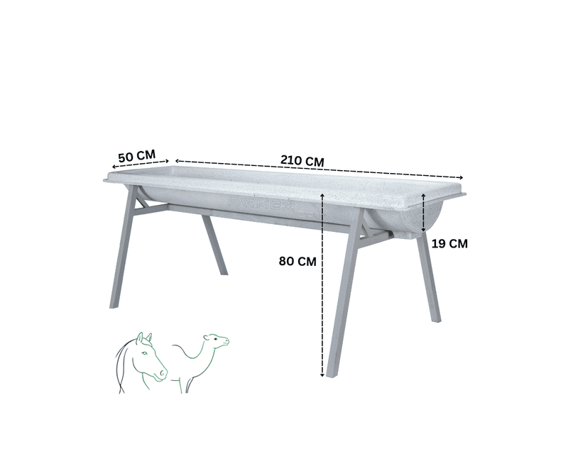 Farmex 100L feeder trough with galvanized steel stand for cattle